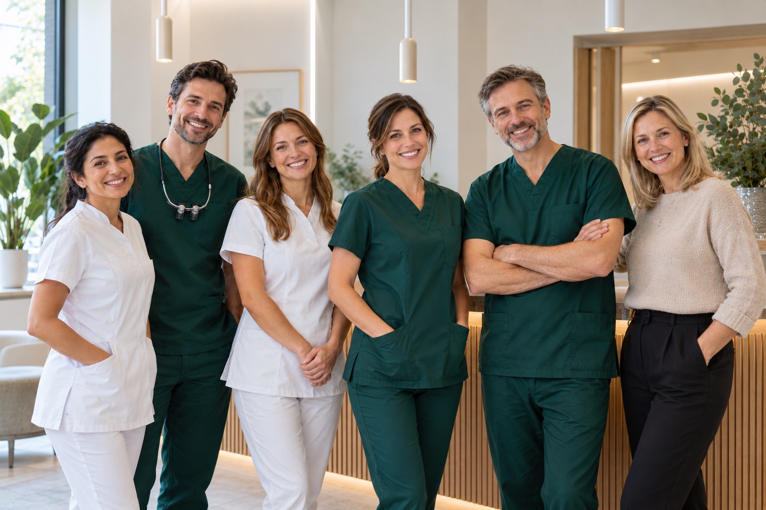 The Brightwell Dental team in the practice reception